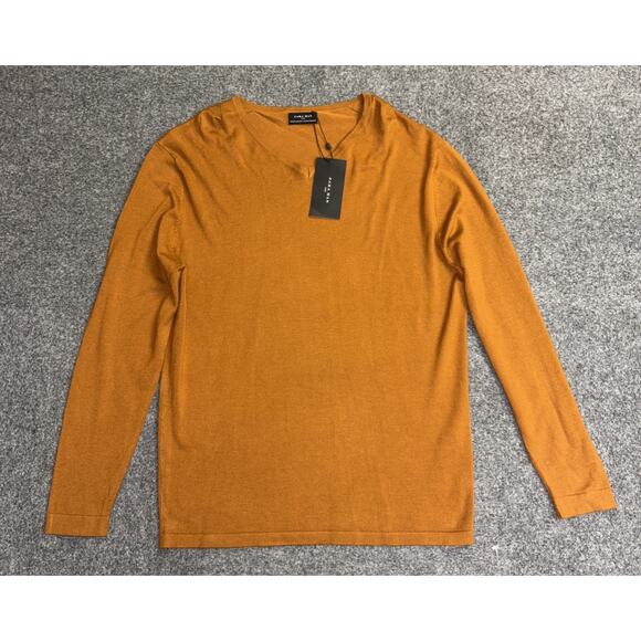 NWT Zara Mens Size XL Brown Lightweight V- Neck Pullover Sweater - Picture 1 of 7